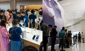 Khung cảnh cửa hàng Apple và Huawei khi bán iPhone 16 và Mate XT